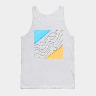 Blue green watercolor lines art design Tank Top